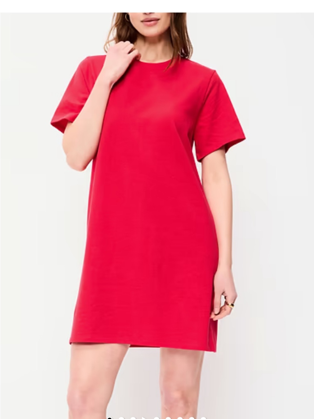 Old Navy Red Short Sleeve Mini T-Shirt Dress